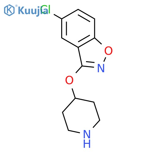 1,2-Benzisoxazole, 5-chloro-3-(4-piperidinyloxy)- structure