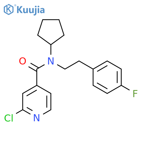 2-chloro-N-cyclopentyl-N-[2-(4-fluorophenyl)ethyl]pyridine-4-carboxamide structure