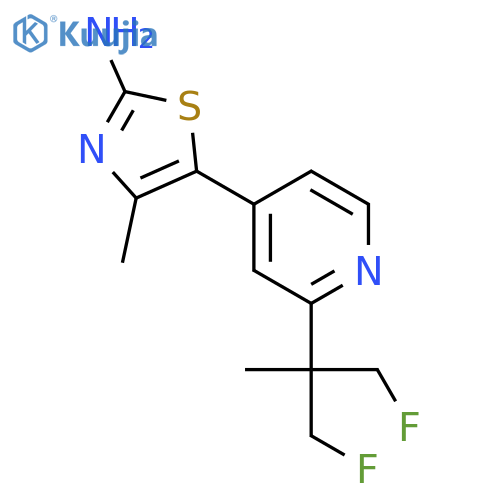 5-(2-(1,3-Difluoro-2-methylpropan-2-yl)-pyridin-4-yl)-4-methylthiazol-2-amine structure