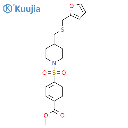 methyl 4-{[4-({[(furan-2-yl)methyl]sulfanyl}methyl)piperidin-1-yl]sulfonyl}benzoate structure