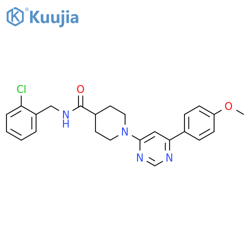 N-(2-chlorophenyl)methyl-1-6-(4-methoxyphenyl)pyrimidin-4-ylpiperidine-4-carboxamide structure