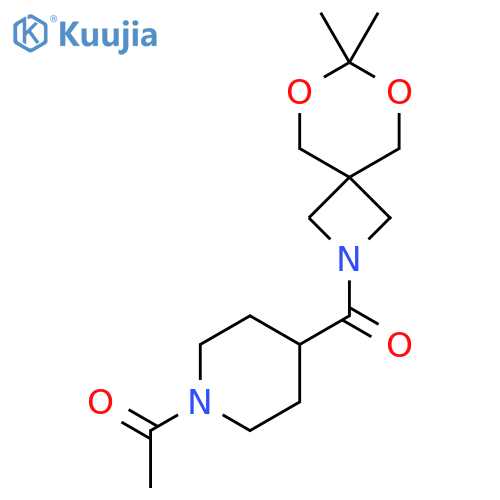1-(4-{7,7-dimethyl-6,8-dioxa-2-azaspiro3.5nonane-2-carbonyl}piperidin-1-yl)ethan-1-one structure