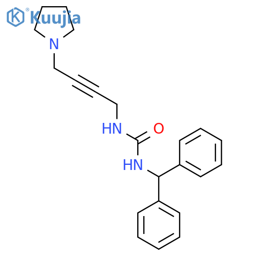 1-(diphenylmethyl)-3-4-(pyrrolidin-1-yl)but-2-yn-1-ylurea structure