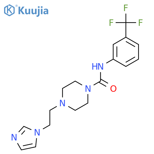 4-2-(1H-imidazol-1-yl)ethyl-N-3-(trifluoromethyl)phenylpiperazine-1-carboxamide structure