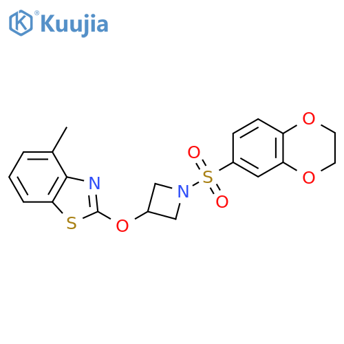 2-{[1-(2,3-dihydro-1,4-benzodioxine-6-sulfonyl)azetidin-3-yl]oxy}-4-methyl-1,3-benzothiazole structure