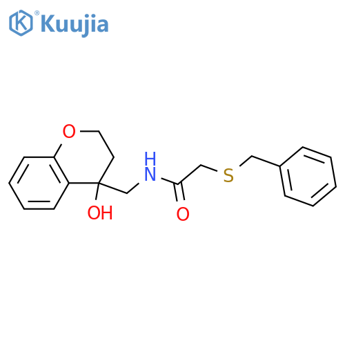 2-(benzylsulfanyl)-N-(4-hydroxy-3,4-dihydro-2H-1-benzopyran-4-yl)methylacetamide structure