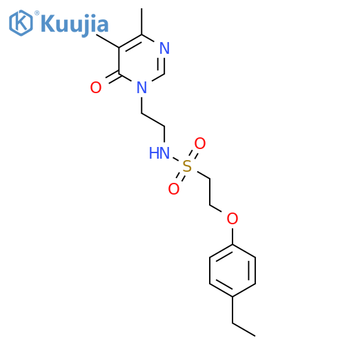 N-2-(4,5-dimethyl-6-oxo-1,6-dihydropyrimidin-1-yl)ethyl-2-(4-ethylphenoxy)ethane-1-sulfonamide structure