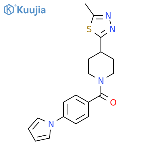 4-(5-methyl-1,3,4-thiadiazol-2-yl)-1-4-(1H-pyrrol-1-yl)benzoylpiperidine structure