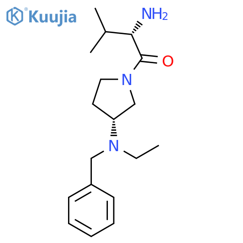(S)-2-Amino-1-[(R)-3-(benzyl-ethyl-amino)-pyrrolidin-1-yl]-3-methyl-butan-1-one structure