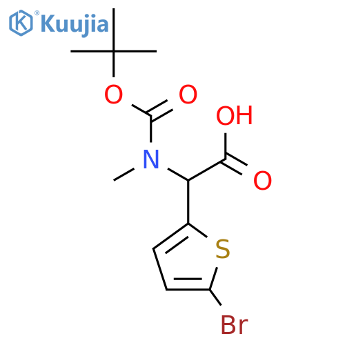 2-(5-bromothiophen-2-yl)-2-{(tert-butoxy)carbonyl(methyl)amino}acetic acid structure