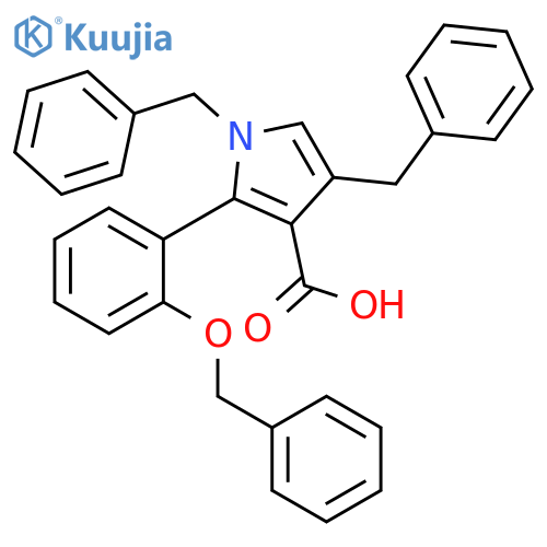 1H-Pyrrole-3-carboxylic acid,2-[2-(phenylmethoxy)phenyl]-1,4-bis(phenylmethyl)- structure