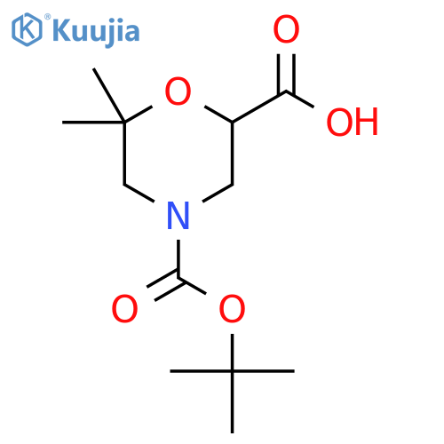 4-(Tert-butoxycarbonyl)-6,6-dimethylmorpholine-2-carboxylic acid structure