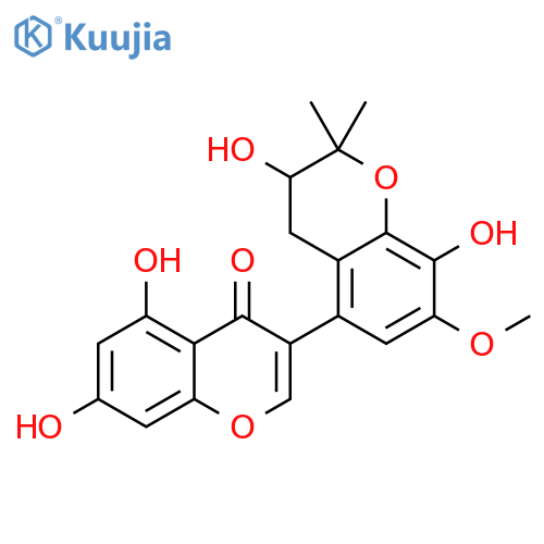 [3,5'-Bi-4H-1-benzopyran]-4-one,2',3'-dihydro-3',5,7,8'-tetrahydroxy-7'-methoxy-2',2'-dimethyl- (9CI) structure