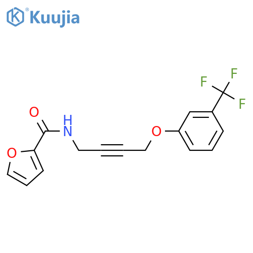 N-{4-[3-(trifluoromethyl)phenoxy]but-2-yn-1-yl}furan-2-carboxamide structure