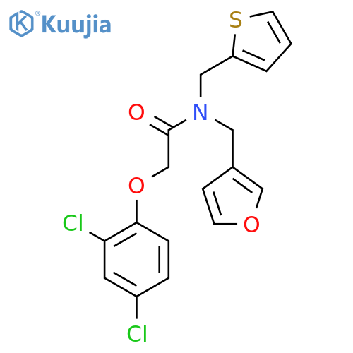 2-(2,4-dichlorophenoxy)-N-[(furan-3-yl)methyl]-N-[(thiophen-2-yl)methyl]acetamide structure