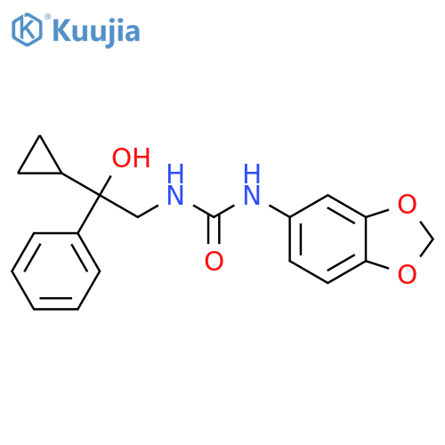 3-(2H-1,3-benzodioxol-5-yl)-1-(2-cyclopropyl-2-hydroxy-2-phenylethyl)urea structure