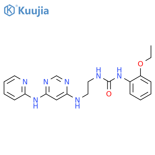 1-(2-ethoxyphenyl)-3-[2-({6-[(pyridin-2-yl)amino]pyrimidin-4-yl}amino)ethyl]urea structure