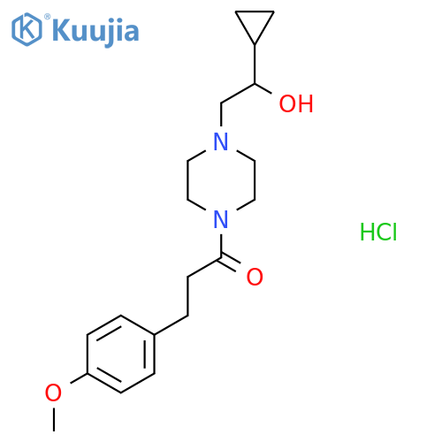 1-4-(2-cyclopropyl-2-hydroxyethyl)piperazin-1-yl-3-(4-methoxyphenyl)propan-1-one hydrochloride structure