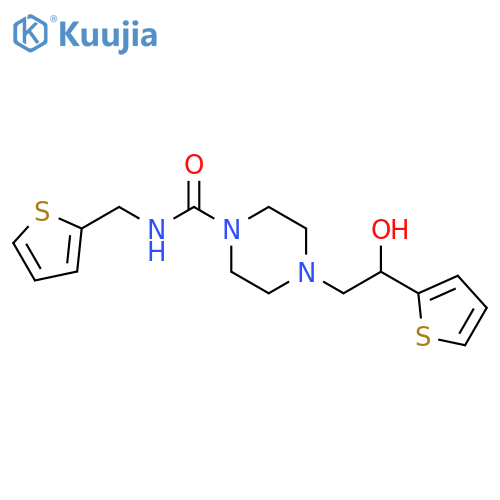 4-2-hydroxy-2-(thiophen-2-yl)ethyl-N-(thiophen-2-yl)methylpiperazine-1-carboxamide structure