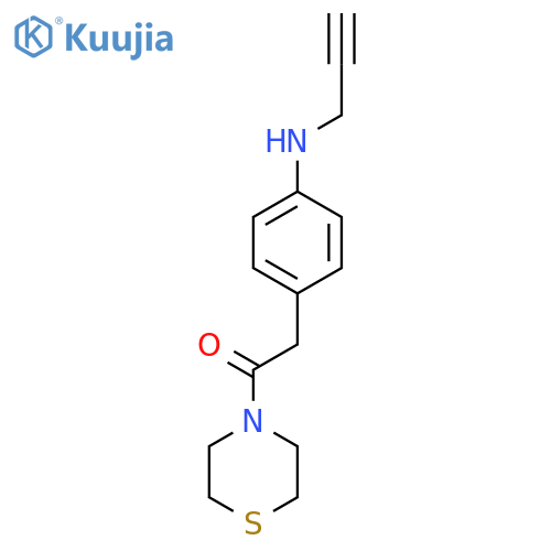 2-{4-(prop-2-yn-1-yl)aminophenyl}-1-(thiomorpholin-4-yl)ethan-1-one structure