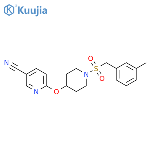 6-({1-[(3-methylphenyl)methanesulfonyl]piperidin-4-yl}oxy)pyridine-3-carbonitrile structure
