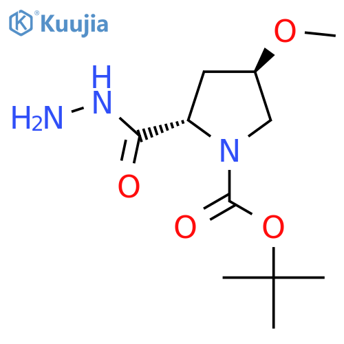 Tert-butyl (2S,4R)-2-(hydrazinecarbonyl)-4-methoxypyrrolidine-1-carboxylate structure
