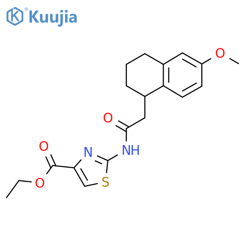 Ethyl 2-[2-(6-methoxy-1,2,3,4-tetrahydronaphthalen-1-yl)acetamido]-1,3-thiazole-4-carboxylate structure