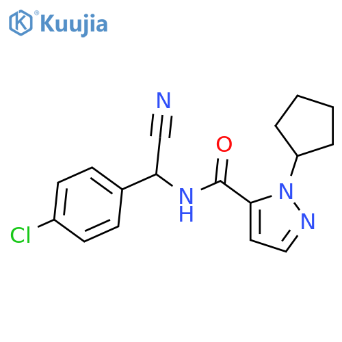 N-[(4-chlorophenyl)(cyano)methyl]-1-cyclopentyl-1H-pyrazole-5-carboxamide structure