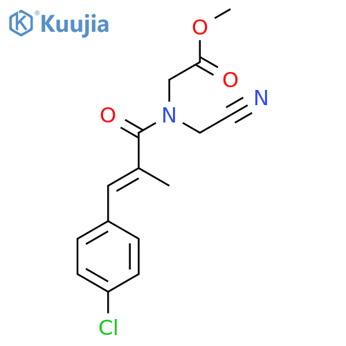 methyl 2-[3-(4-chlorophenyl)-N-(cyanomethyl)-2-methylprop-2-enamido]acetate structure