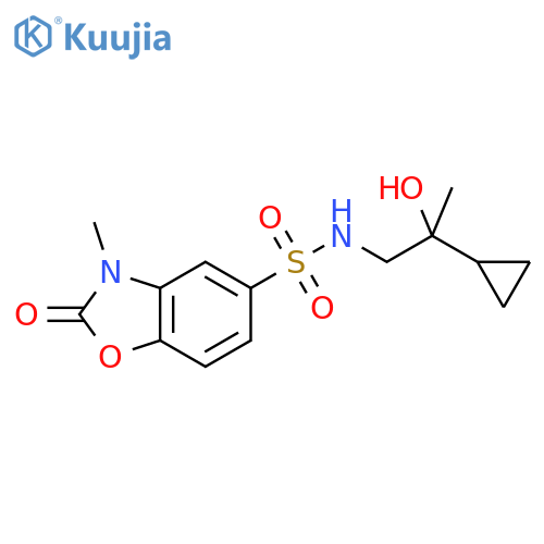N-(2-cyclopropyl-2-hydroxypropyl)-3-methyl-2-oxo-2,3-dihydro-1,3-benzoxazole-5-sulfonamide structure