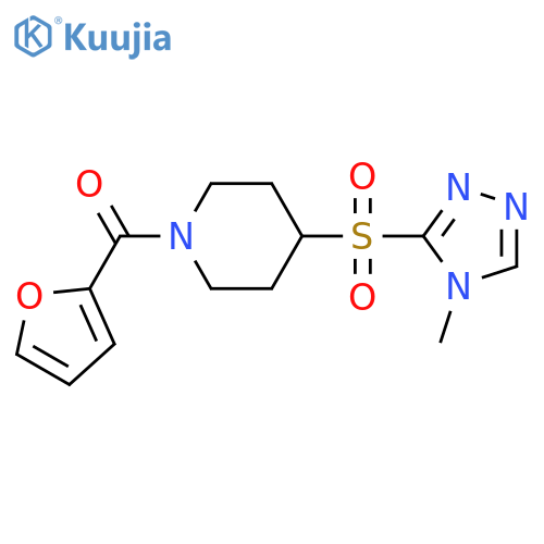 1-(furan-2-carbonyl)-4-(4-methyl-4H-1,2,4-triazol-3-yl)sulfonylpiperidine structure