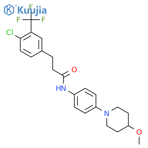 3-4-chloro-3-(trifluoromethyl)phenyl-N-4-(4-methoxypiperidin-1-yl)phenylpropanamide structure