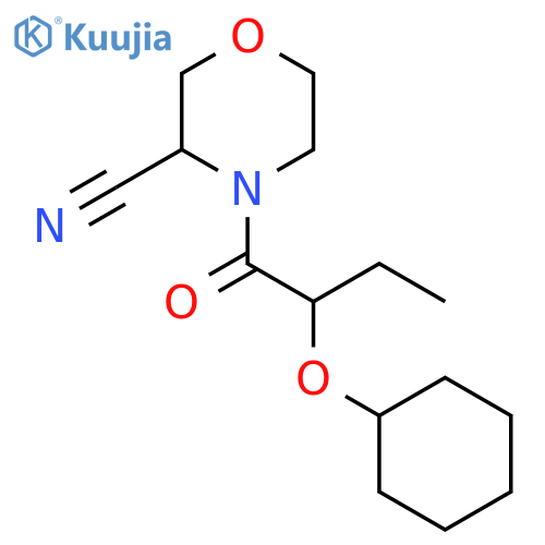 4-2-(cyclohexyloxy)butanoylmorpholine-3-carbonitrile structure