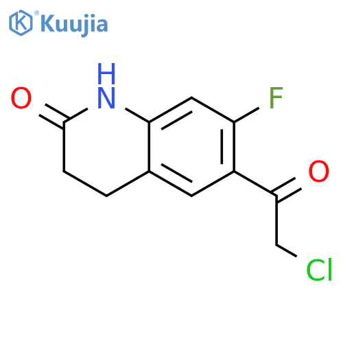 6-(2-chloroacetyl)-7-fluoro-1,2,3,4-tetrahydroquinolin-2-one structure