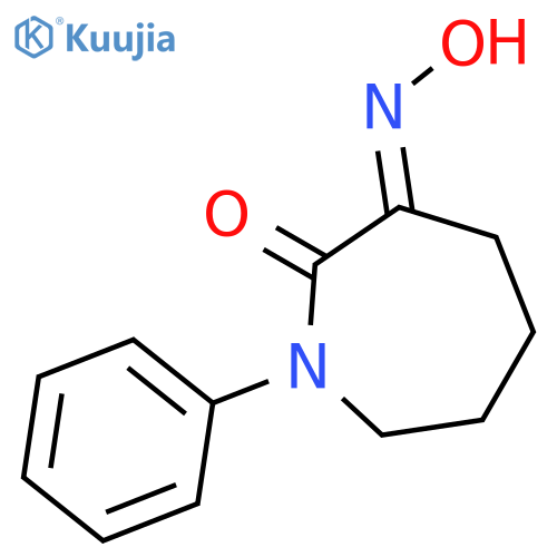 1H-Azepine-2,3-dione, tetrahydro-1-phenyl-, 3-oxime structure