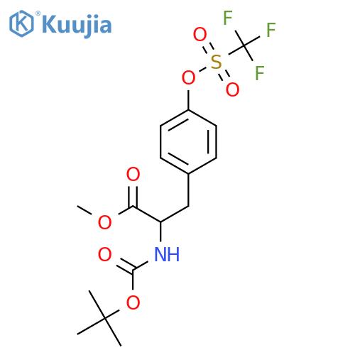methyl N-(1,1-dimethylethoxy)carbonyl-O-(trifluoromethyl)sulfonyl-D-tyrosine structure