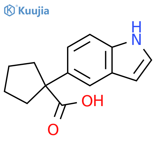 1-(1H-indol-5-yl)cyclopentane-1-carboxylic acid structure