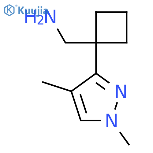 1-(1,4-dimethyl-1H-pyrazol-3-yl)cyclobutylmethanamine structure