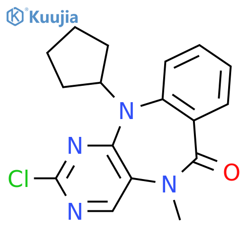 2-Chloro-11-cyclopentyl-5-methyl-5H-benzo[e]pyrimido[5,4-b][1,4]diazepin-6(11H)-one structure