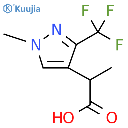 2-1-methyl-3-(trifluoromethyl)-1H-pyrazol-4-ylpropanoic acid structure