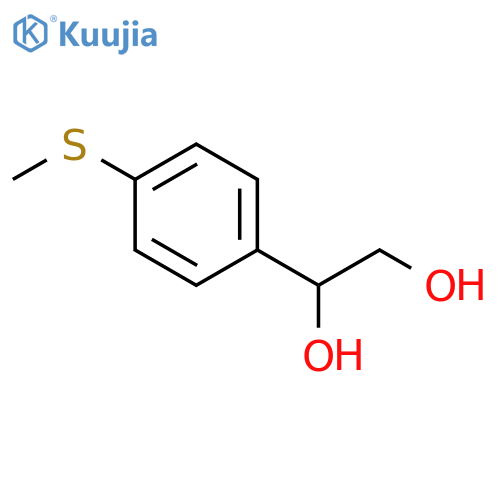 1-4-(methylsulfanyl)phenylethane-1,2-diol structure
