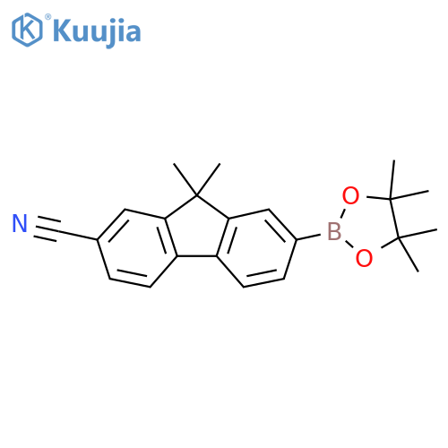 9,9-Dimethyl-7-(4,4,5,5-tetramethyl-1,3,2-dioxaborolan-2-yl)fluorene-2-carbonitrile structure