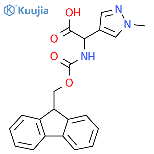 2-(9H-Fluoren-9-ylmethoxycarbonylamino)-2-(1-methylpyrazol-4-yl)acetic acid structure