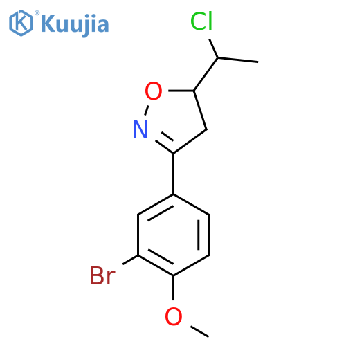 3-(3-bromo-4-methoxyphenyl)-5-(1-chloroethyl)-4,5-dihydro-1,2-oxazole structure