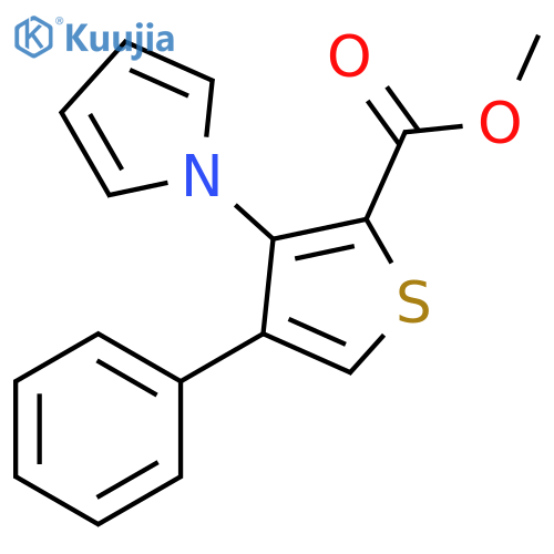 4-Phenyl-3-pyrrol-1-yl-thiophene-2-carboxylic acid methyl ester structure