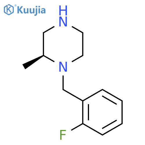 (2S)-1-(2-fluorophenyl)methyl-2-methylpiperazine structure
