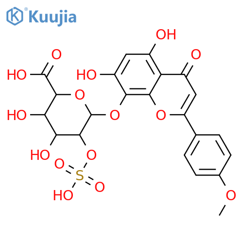 5,7,8-Trihydroxy-4'-methoxyflavone; 8-O-(2-O-Sulfo-β-D-glucuronopyranoside) structure