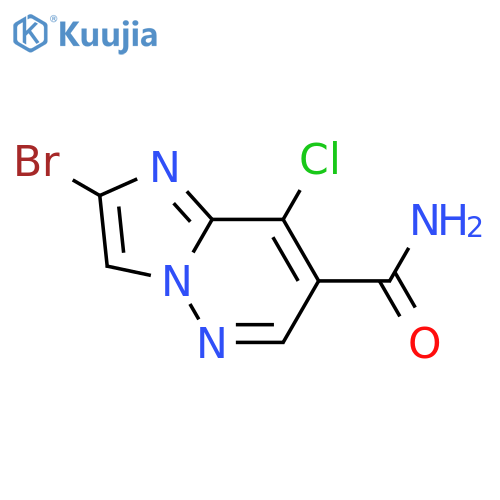 2-bromo-8-chloro-imidazo[1,2-b]pyridazine-7-carboxamide structure