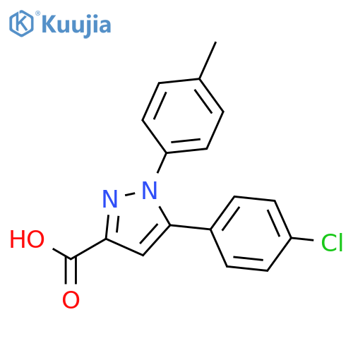 1H-Pyrazole-3-carboxylic acid, 5-(4-chlorophenyl)-1-(4-methylphenyl)- structure