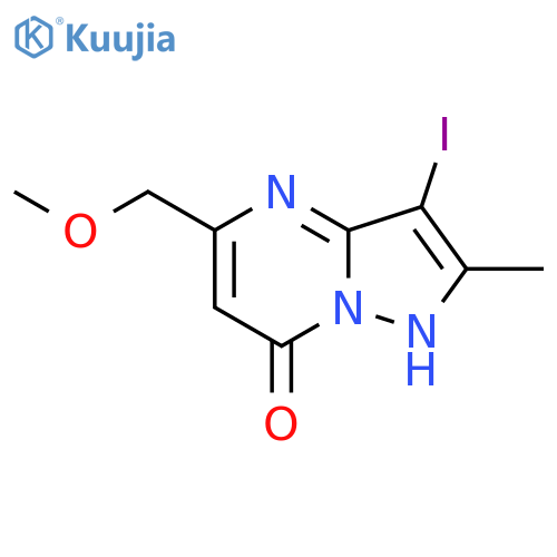 3-iodo-5-(methoxymethyl)-2-methyl-4H,7H-pyrazolo1,5-apyrimidin-7-one structure